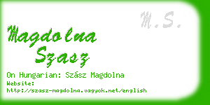 magdolna szasz business card